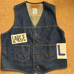 Wrangler Denim Vest Large