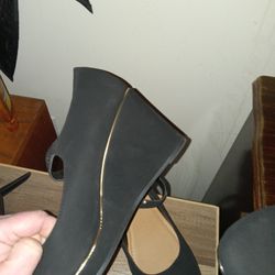 Wedge Suede Mary Jane's 