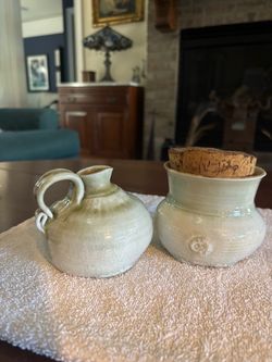 Handmade Ceramic Creamer and Sugar Jar Set