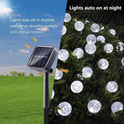 Solar String Lights Outdoor, 20ft 30 LED Globe String Lights with 8 Modes, Waterproof Solar Powered Patio Lights for Garden, Lawn, Gazebo, Porch, Yar