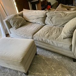 Grey Couch With Ottoman