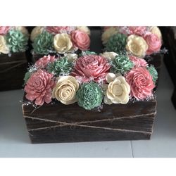 Soft Wood Flower Centerpieces
