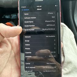 IPhone 8 Plus Red Broken Works 