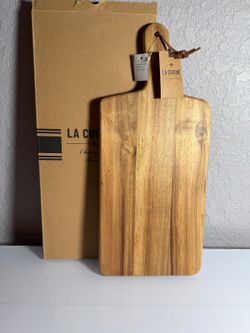 LA CUISINE Solid Acacia Wood Charcuterie Board Serving Paddle with Handle New