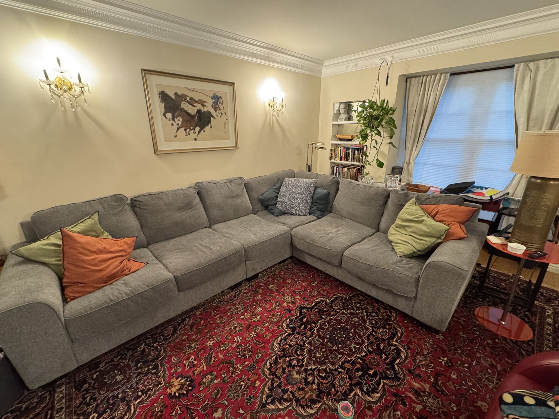 Large Grey 4-Piece Sectional Couch