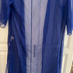Blue Sheer Maxi Cardigan Size L