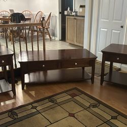 Living Room Coffee Table And 3 End Tables