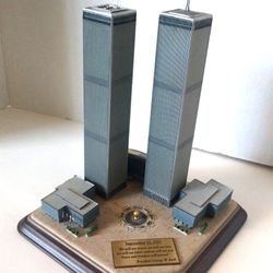 Danbury Mint Twin Towers 911 Commemorative World Trade Center Statue Figurine