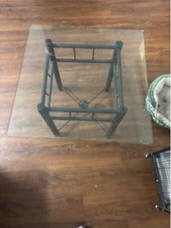 2 Square Glass End tables