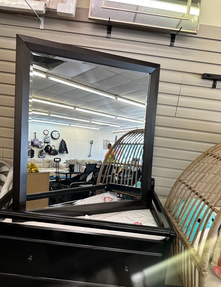 39" × 35" Brown Transitional Dresser Mirror, New
