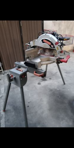 Craftsman 12 in miter saw with maxtec rolling wheels stand