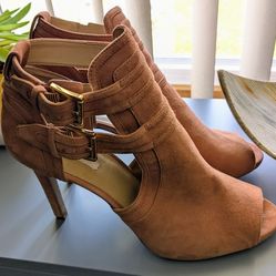 Michael Kors "Eliza" Suede Cut-Out Peep-Toe Stilettos