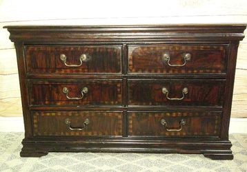 6 Drawer Wood Dark Brown Dresser with Felt Lined Drawers - Delivered