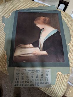 Vintage 1912 Advertising calendar