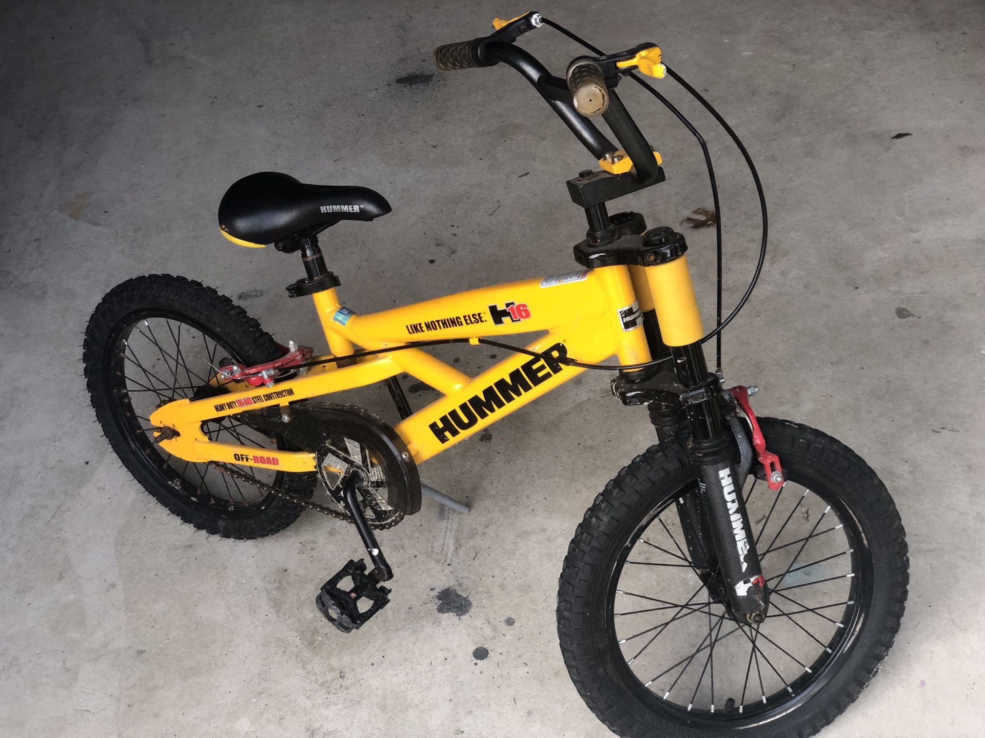 Hummer H16 Kids Special Edition 16 Inch Bike Yellow With Front Shocks