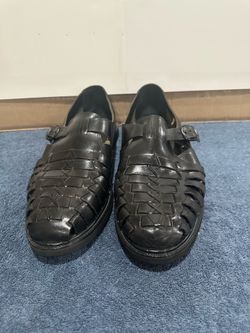 Vintage   Genune   Leather  upper  balance men’s    Black  sandals