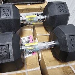 35lbs Ignite Rubber Hex Weights