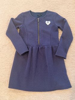 IKKS Paris Girls Navy Logo Zip Dress 8Y