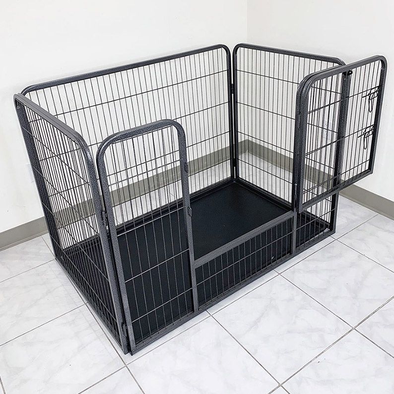 (New in box) $105 Pet Playpen Heavy-Duty Dog Kennel with Plastic Tray, 49x32x35” Tall