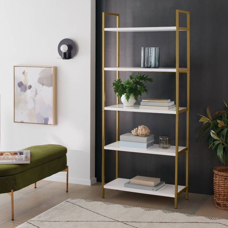72" Loring 5 Shelf Ladder Bookshelf - Threshold