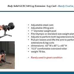 Body Solid Leg Extension/ Leg Curl