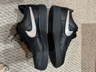Nike Black Low Shoes With Changeable Swooshes, Size: 11