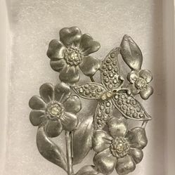 Birds An Bloom Limited Edition 1998 Butterfly An Fliwer Brooch