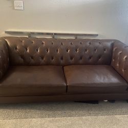 Leather Couch from Macys -Cirah Chesterfield 