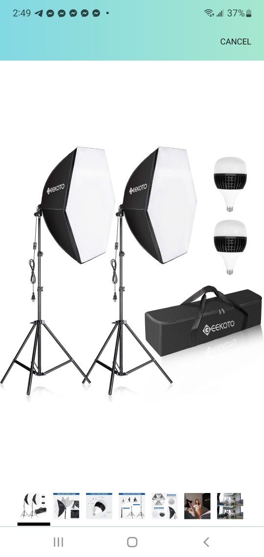BRAND NEW..GEEKOTO Softbox Photography Lighting Kit: Professional Studio Continuous Lighting Equipme