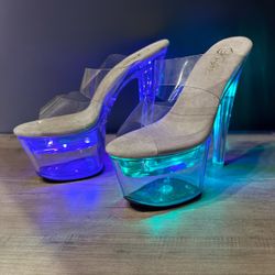 High heels clear shoes size 8