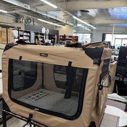 Feandrea 36" Collapsible Soft Portable Travel Dog Crate 36"L x 25"W x 25"H - Brown