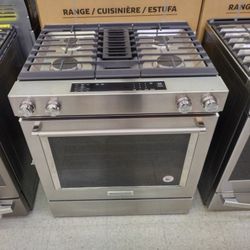 KITCHEN AID DOWN DRAFT DUAL FUEL RANGE OPEN BOX ITEM  HH