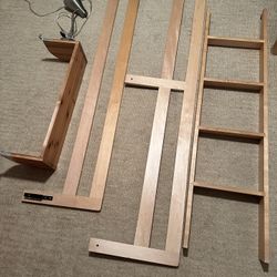 Wooden Bunk Bed Ladder, Bed Rails, Shelf And Clip On Lamp