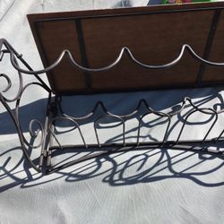Wine Shelf Wood N Metal, Heavy