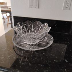 Excellent Condition Crystal Bowl And Plate