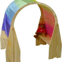 Wooden Playstand with Arches,10 Silks and More