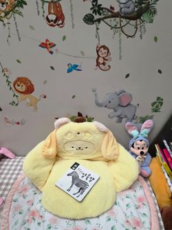 🐶💛 Cute Plush Chair Cushion with Backrest – $5