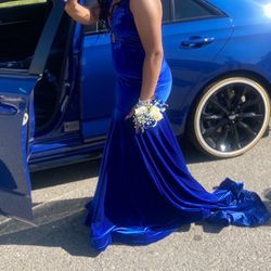Custom Blue Prom Dress For Sale 