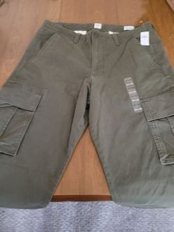 Men's Olive Green Cargo Pants with Tags