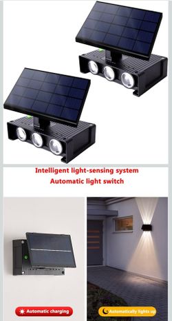2 Pack Solar Exterior Up Down Wall Lights