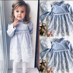 Flower Lace Princes Dress size 2T 3T toddler girl clothes set