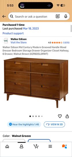 Mid Century 6-drawer Dresser