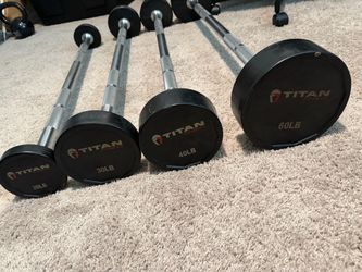 Titan Fitness Fixed Barbells Set 20 30 40 60 LB
