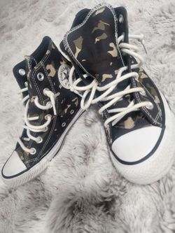 Converse army print shoes