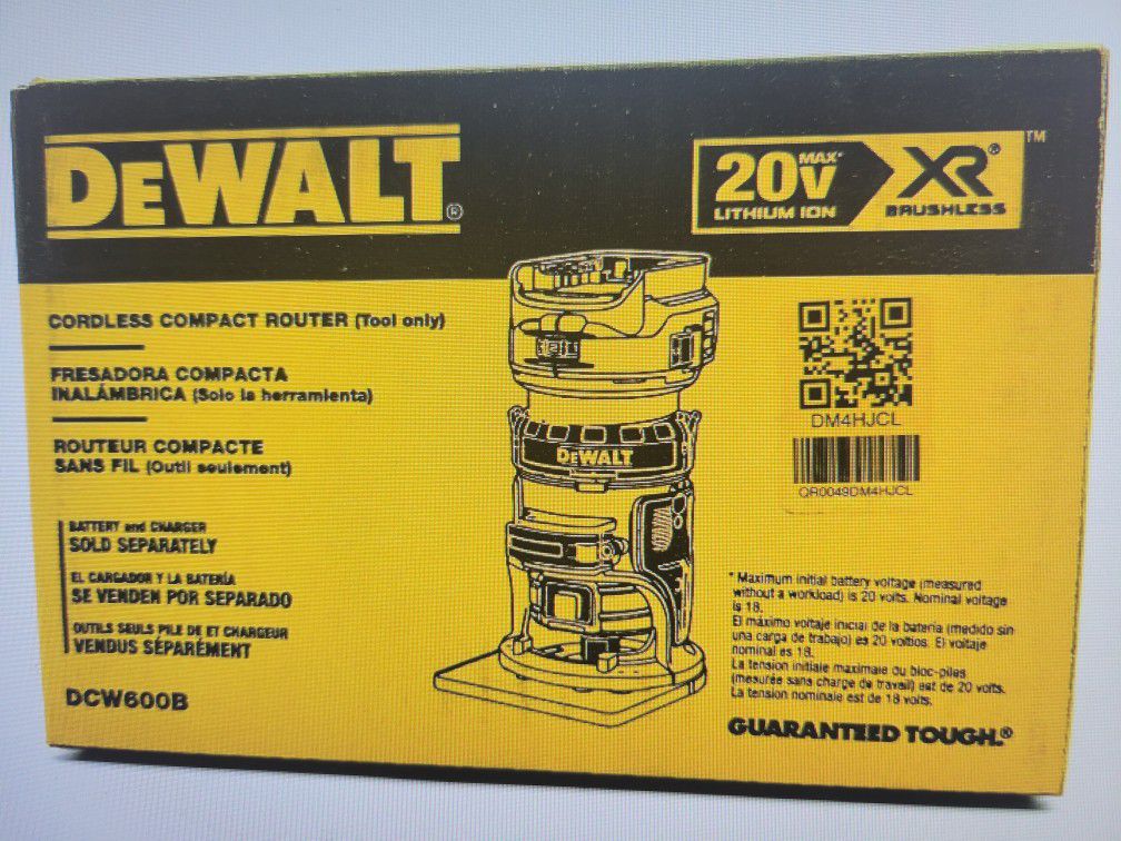 DEWALT 20V MAX Brushless Compact Router (TOO-ONLY)