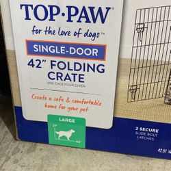 Top Paw 42” Folding Dog Crate. NEW IN BOX