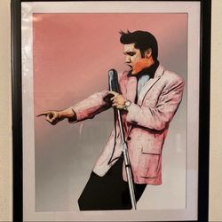 Elvis Presley Custom Art Piece On Black Frame