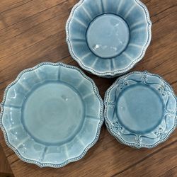 Pioneer Woman 15 Pc Dinnerware Set Teal 