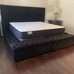 New In Box King Bed Frame With Mattress (Read Description Below)