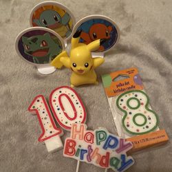 Pikachu And FriendsLight Up Birthday Cake Decorations Number Birthday Candles